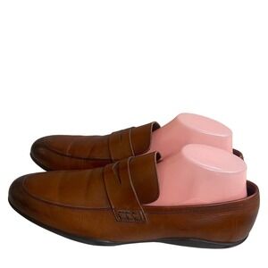 Harrys of London Mens Brown Leather Penny Loafers Made in Italy Size 42 USA z9